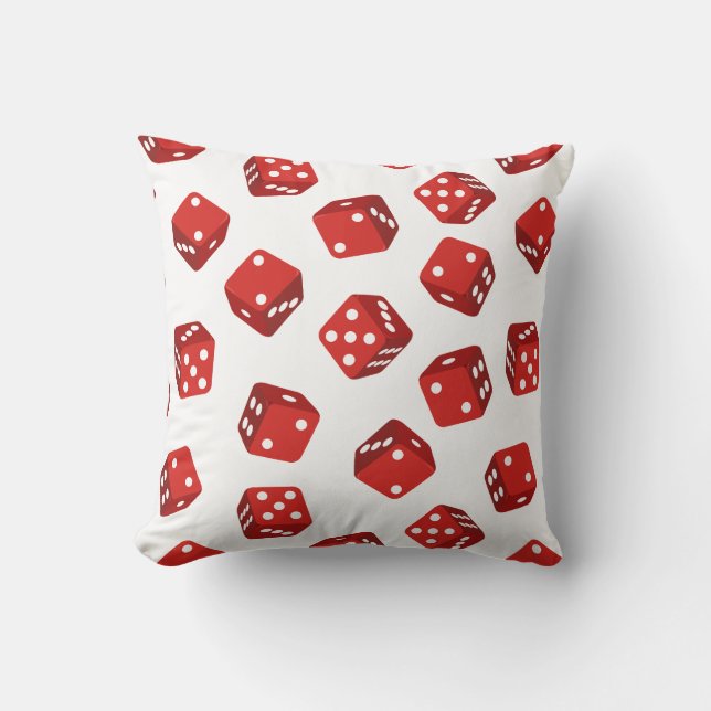 Casino Red Dice Craps Game Cushion (Front)