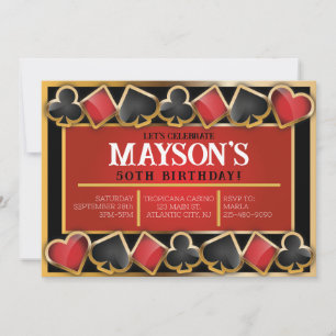 CASINO Resort Cards Birthday Party Invitation