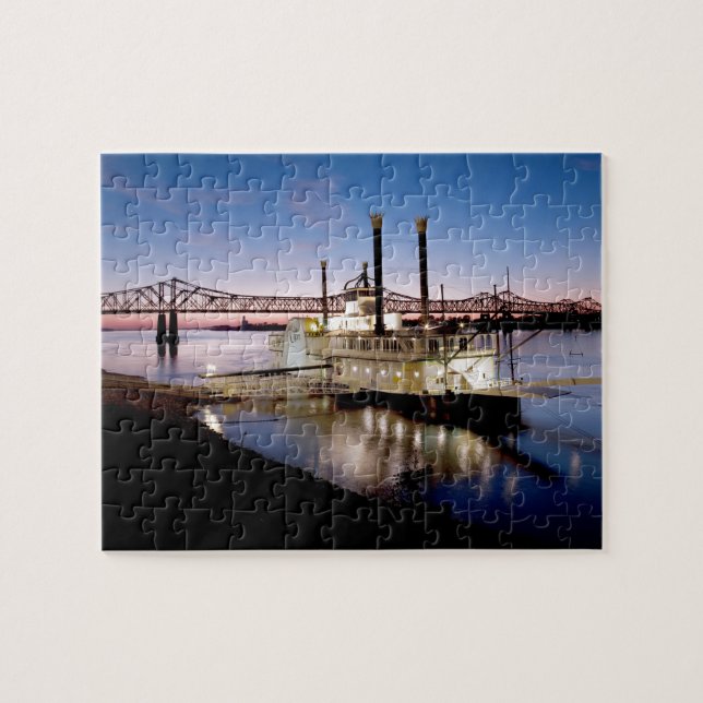Casino Riverboat at Dusk Jigsaw Puzzle (Horizontal)