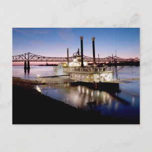 Casino Riverboat at Dusk Postcard