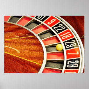 casino roulette wheel ball number 29 gambling poster