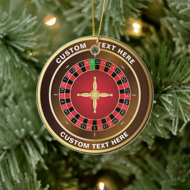 Casino Roulette Wheel Personalised Christmas Ceramic Ornament (Tree)