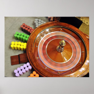 casino roulette wheel spinning rotate gambling poster
