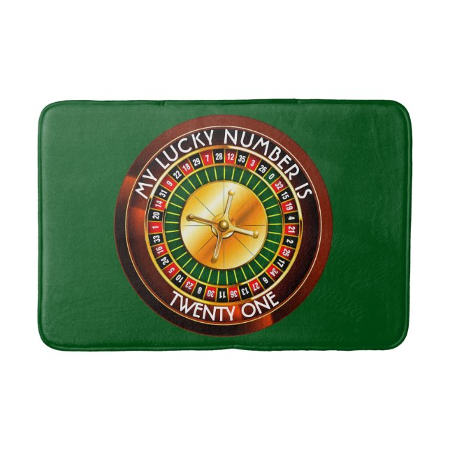 Casino Roulette Wheel With Your Lucky Number Bath Mat (Front)