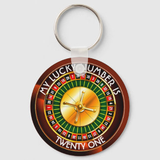 Casino Roulette Wheel With Your Lucky Number Key Ring