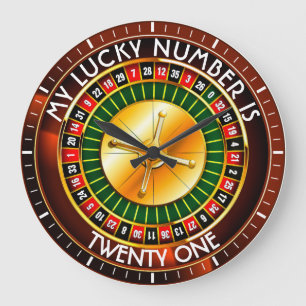 Casino Roulette Wheel With Your Lucky Number Large Clock