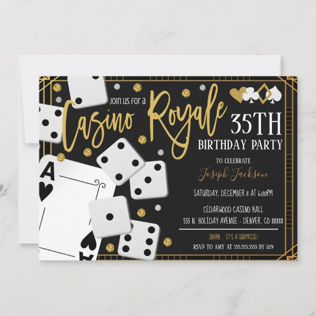 Casino Royale Night Party Invitation (Front)