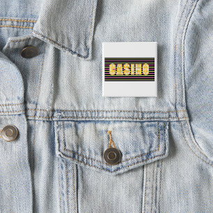 Casino Sign with Neon Polka Dot Letters 15 Cm Square Badge