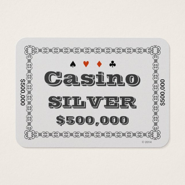 Casino ~SILVER~ Poker Chip Plaque $500K (100ct) (Back)