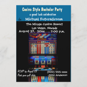 Casino Slot Machine Bachelor Party Invitation