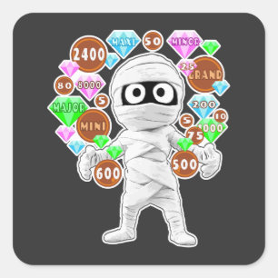Casino Slots Gambling Mummy Jackpots Bonus Win Square Sticker