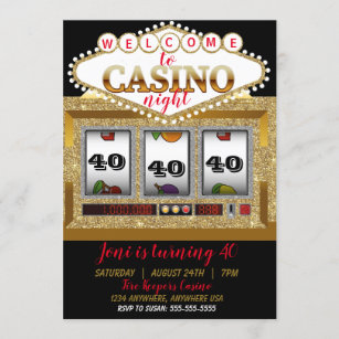 casino slots machine las Vegas casino night Invitation