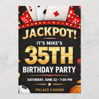 Casino Theme Birthday Invitation Card