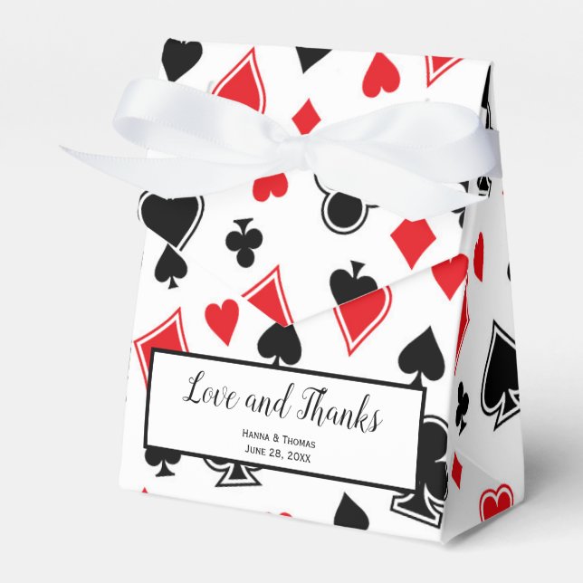 Casino Theme Las Vegas Wedding Thank You Favour Box (Front Side)