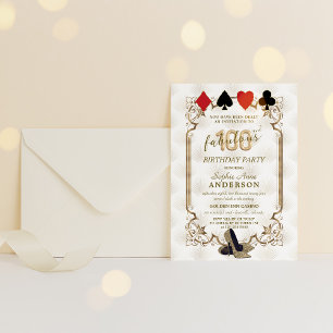 Casino Vegas Art Deco 100 and Fabulous Birthday  Invitation