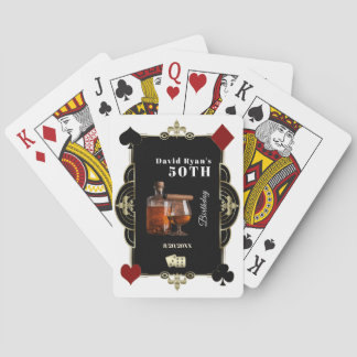 Casino Vegas Cognac And Cigar Man 50th Birthday Playing Cards