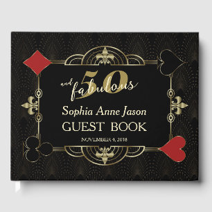 Casino Vegas Poker 50 and Fabulous Birthday Party Guest Book