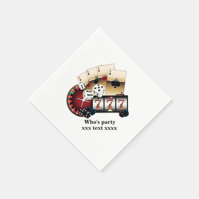 casino, vegas, poker, gambling, adult napkin (Corner)