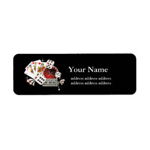 casino, vegas, poker, gambling, label return address label