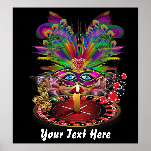 Casino Vegas Queen Party  32"X"34 View Notes Poster (Front)