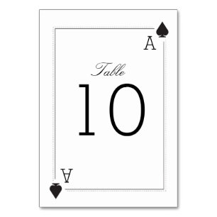 Casino Wedding Table Number Card - Spades