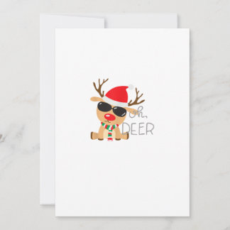 Casj Boys Unisex Adults Reindeer Small Short Sleev Holiday Card