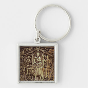 Casket, detail of Man Being Carried on an Key Ring