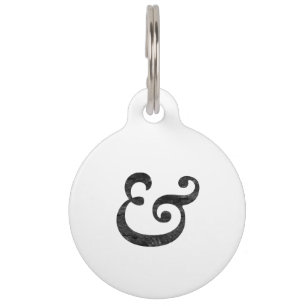 Caslon Bold Italic Ampersand Black Pet Tag