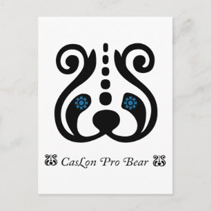 Caslon Pro Bear Postcard