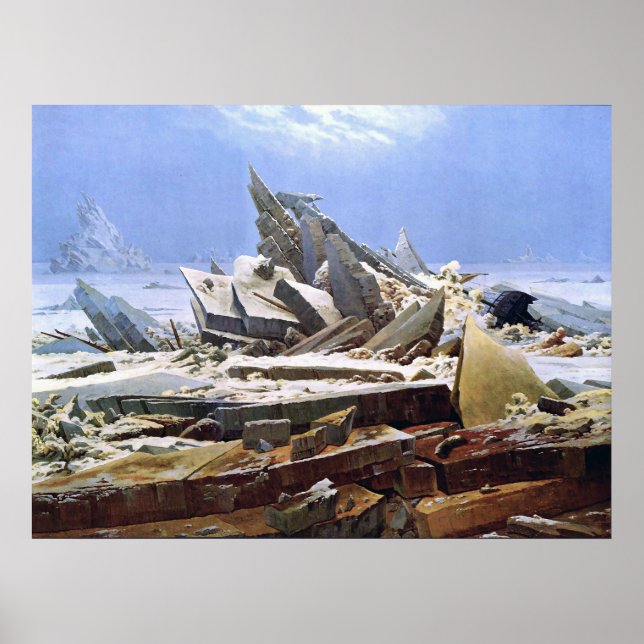 CASPAR DAVID FRIEDRICH - The sea of ice 1824 Poster (Front)