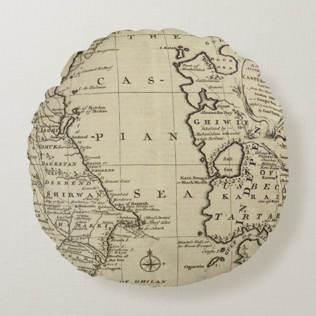 Caspian Sea Round Cushion (Front)