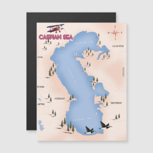 Caspian Sea Vintage Style Map travel poster