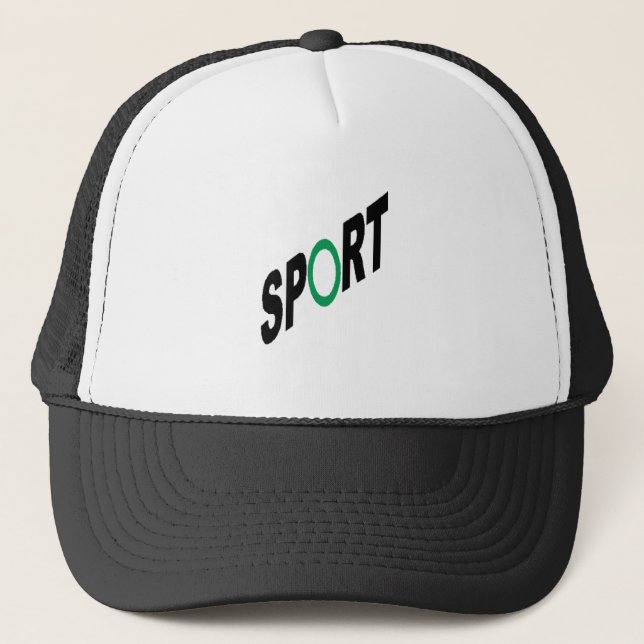 Casquette Trucker blanc noir  SPORT  Trucker Hat (Front)