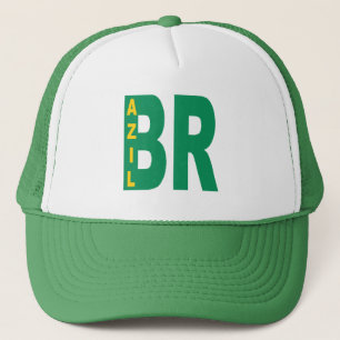 casquette trucker blanc vert Design BRAZIL Hat