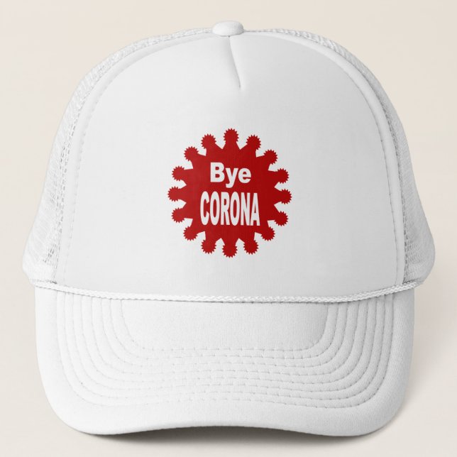 casquette trucker blanche  Bye CORONA Hat (Front)