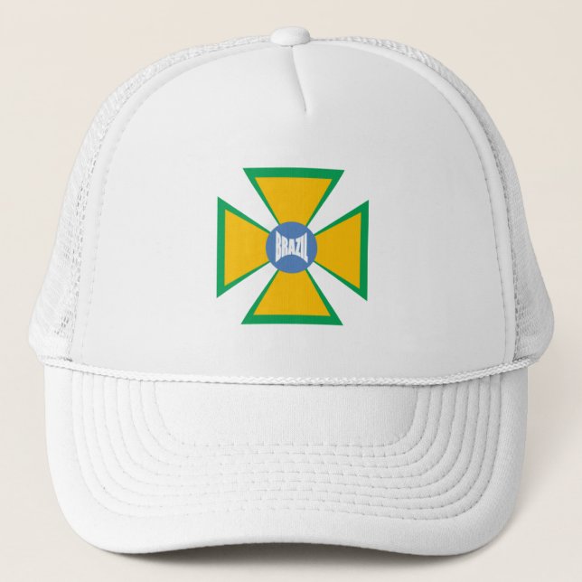Casquette Trucker blanche  DESIGN  BRAZIL  Trucker Hat (Front)