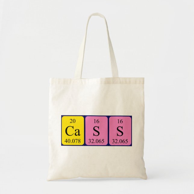 Cass periodic table name tote bag (Front)