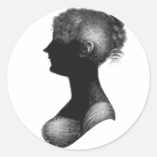 Cassandra Austen's Silhouette Classic Round Sticker (Front)