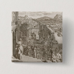 Cassandra Foretells the Trojans Their Fate and is 15 Cm Square Badge