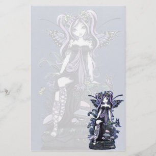 "Cassandra" Violet Butterfly Fairy Art Stationery