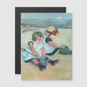 Cassatt - Children Playing on Beach Magnetic Card
