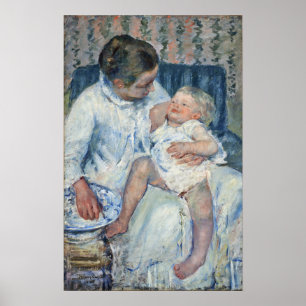 Cassatt - Mother About To Wash Her Sleepy Child Poster