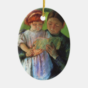 Cassatt: Nurse & Young Girl Ceramic Ornament