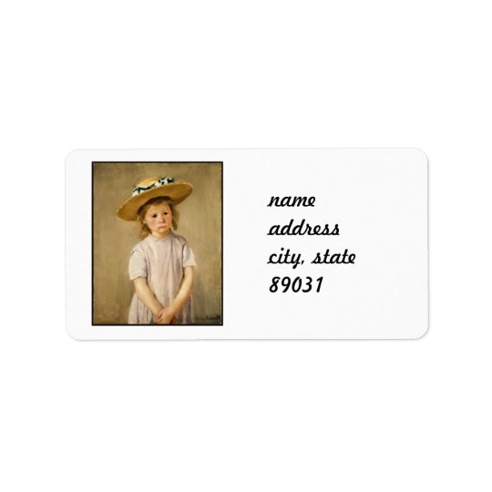 Cassatt's Child in Straw Hat - with a Sweet Smile Address Label