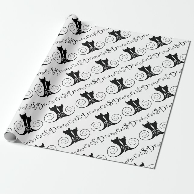 Casseminia - dreamcats with text wrapping paper (Unrolled)