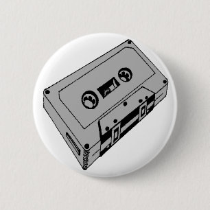 CASSETTE 6 CM ROUND BADGE