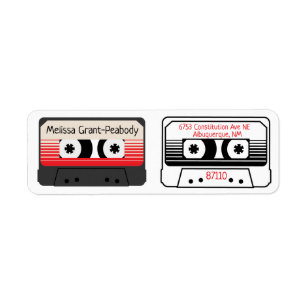 Cassette Mix Tape Address Return  Label Return Address Label
