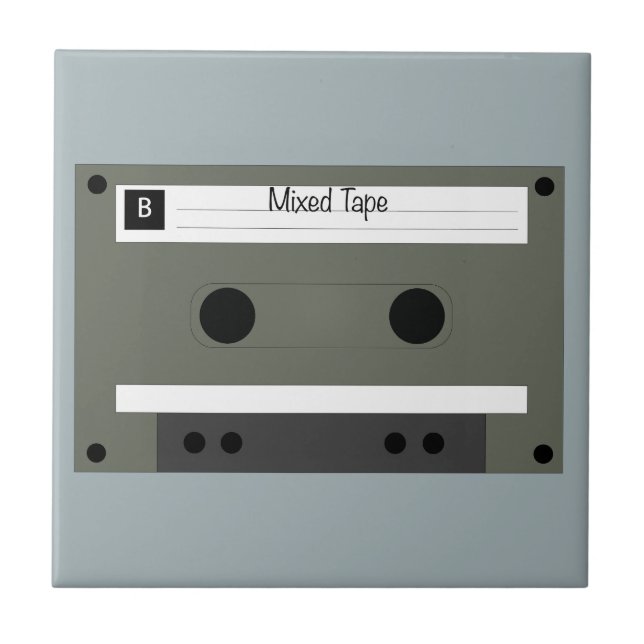 Cassette, Mixed Tape Ceramic Tile (Front)