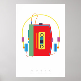 Cassette Player | Pop Art Poster 70s 80s | Quote