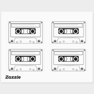 Cassette Rectangular Sticker